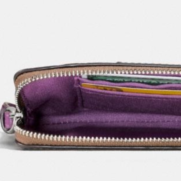 Coach Corner Zip Wristlet In Signature Canvas - Picture 4 of 16